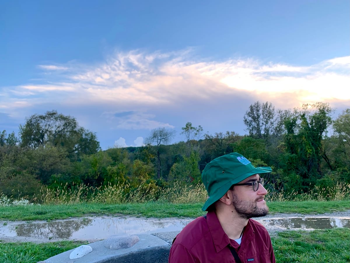 This is me in a park near the Huron River in Ann Arbor, Michigan.